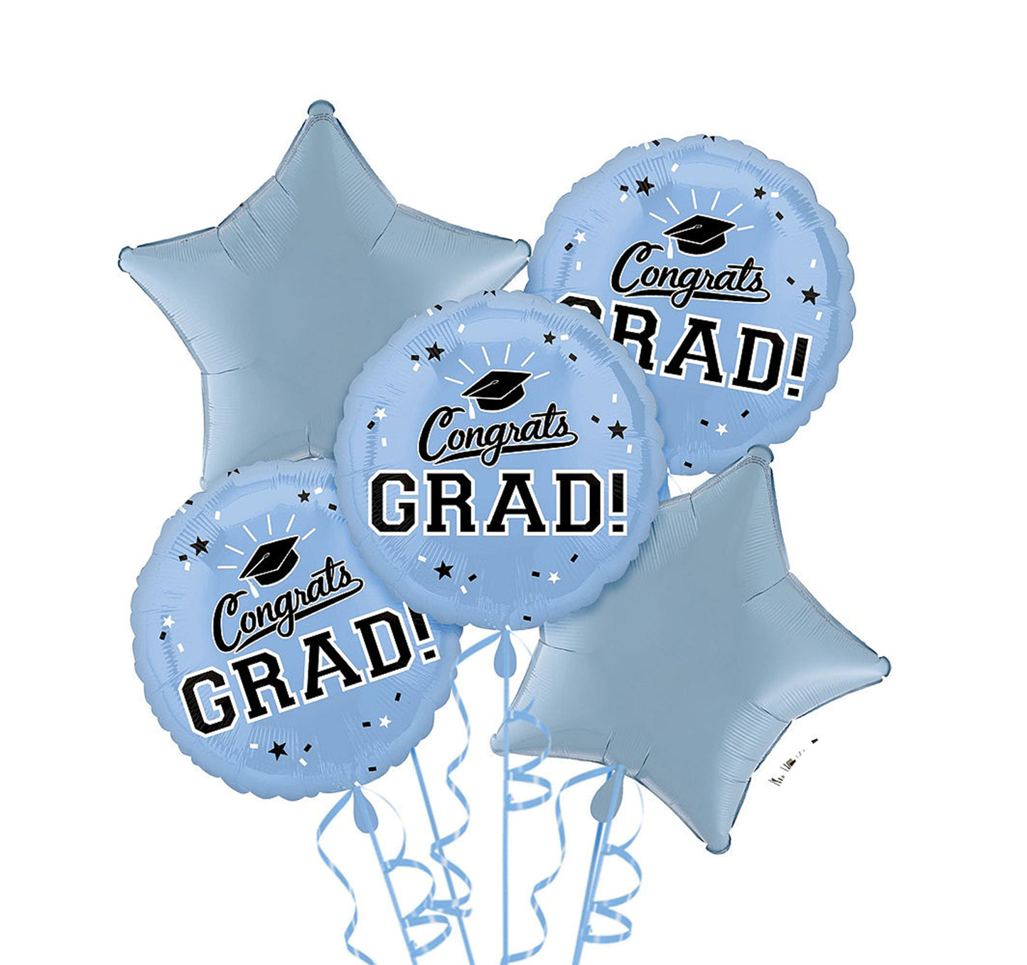 Congrats Grad Carolina Blue Bouquet 5pc