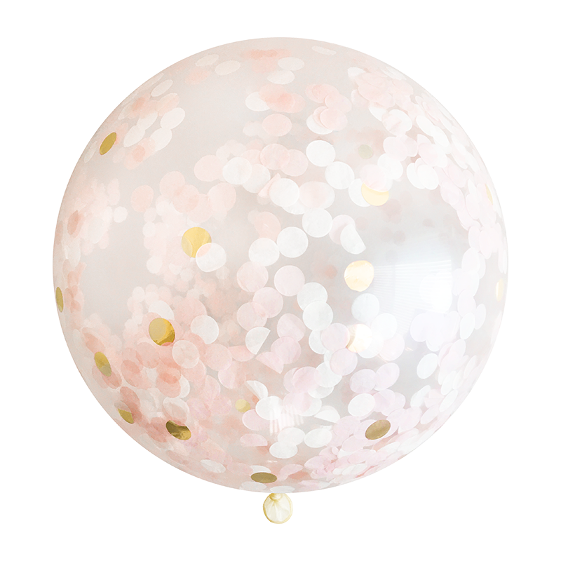 Blush Pink & Gold Confetti Balloon