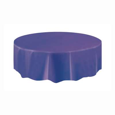 Round Solid Color Plastic 84'' Tablecovers