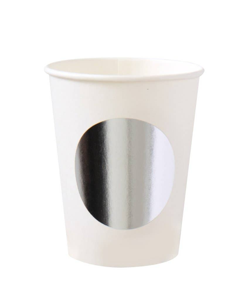 Silver Dot 8oz Cups