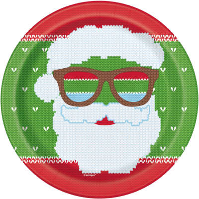Ugly Sweater Christmas Round 7" Dessert Plates 8ct