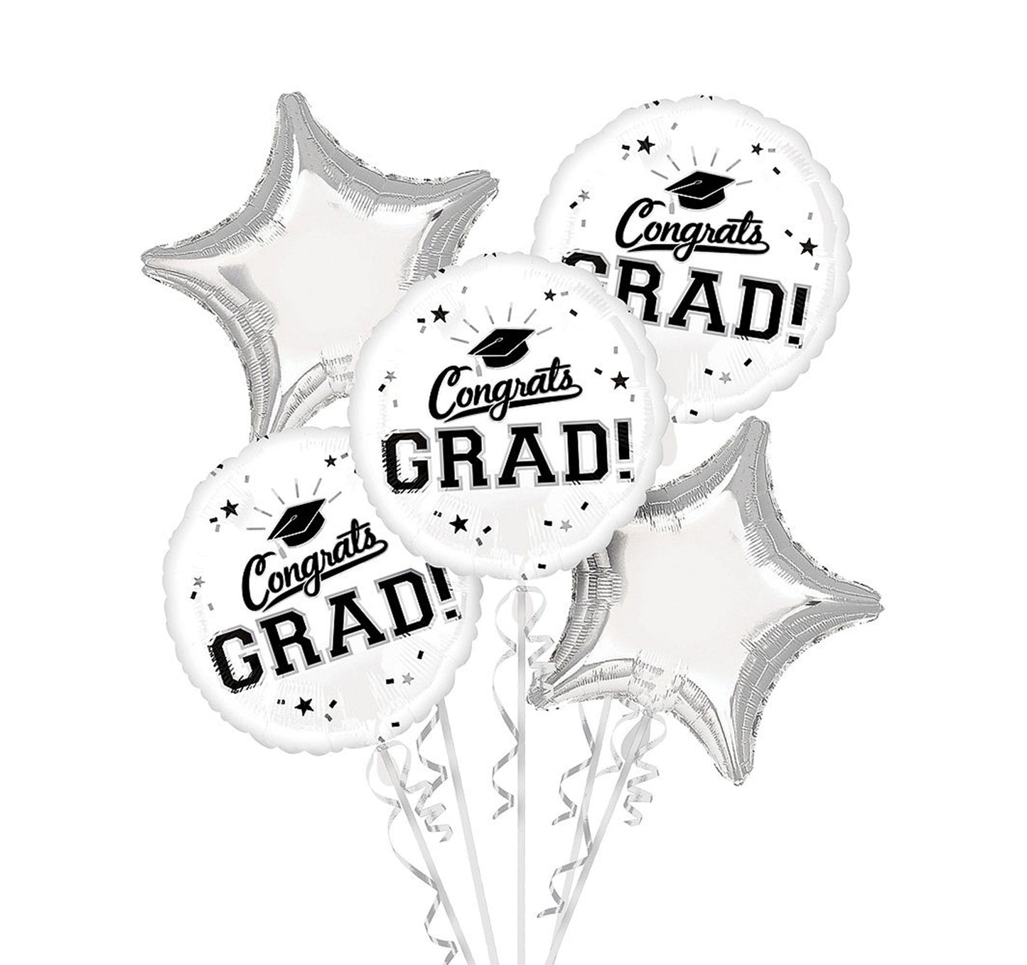 Congrats Grad White Bouquet 5pc