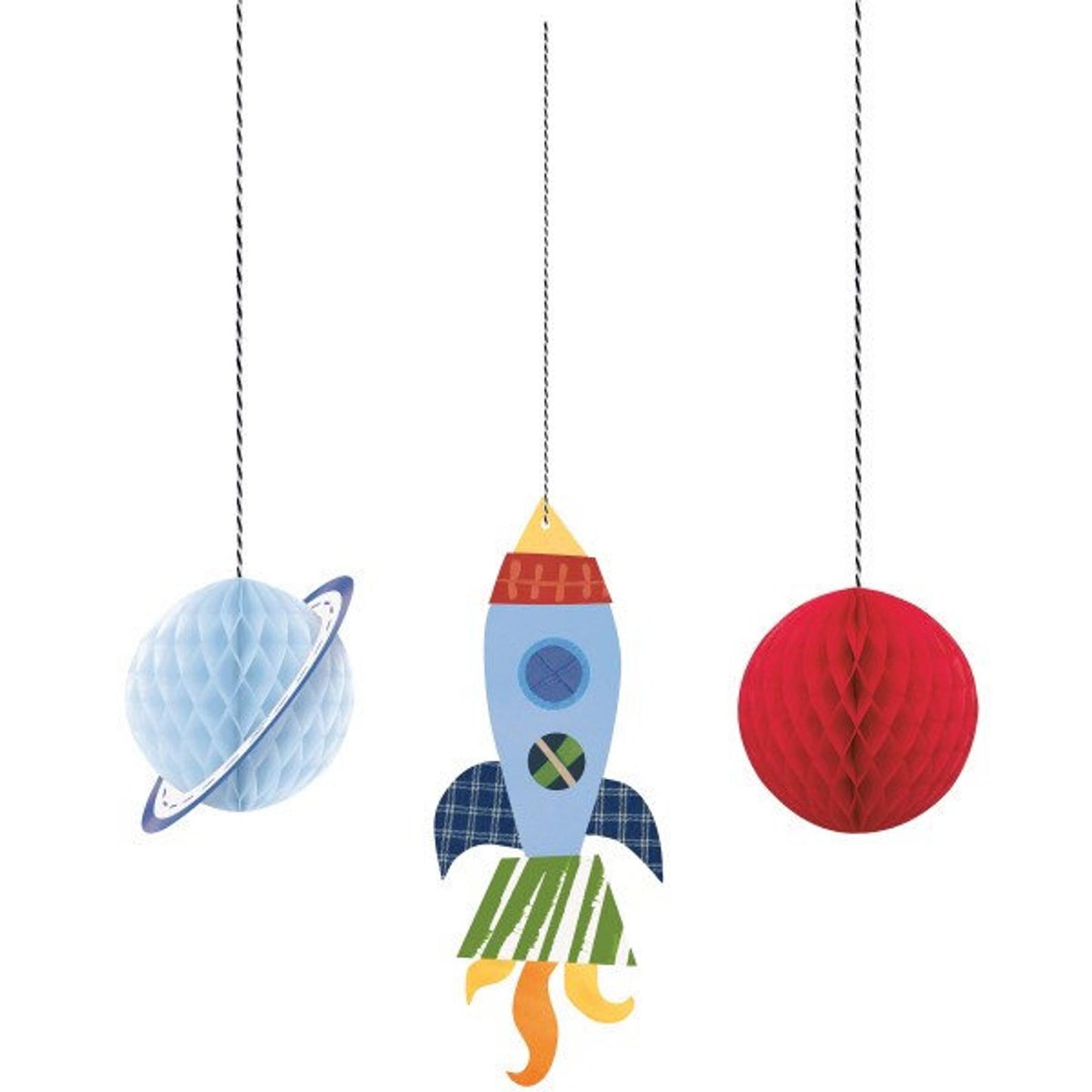 Outer Space Birthday Party Hanging Decor, 3 piece set, Space Party, Rocket Party