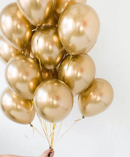 Gold Chrome Balloons - Gold Balloon Set 12 Inch Balloons