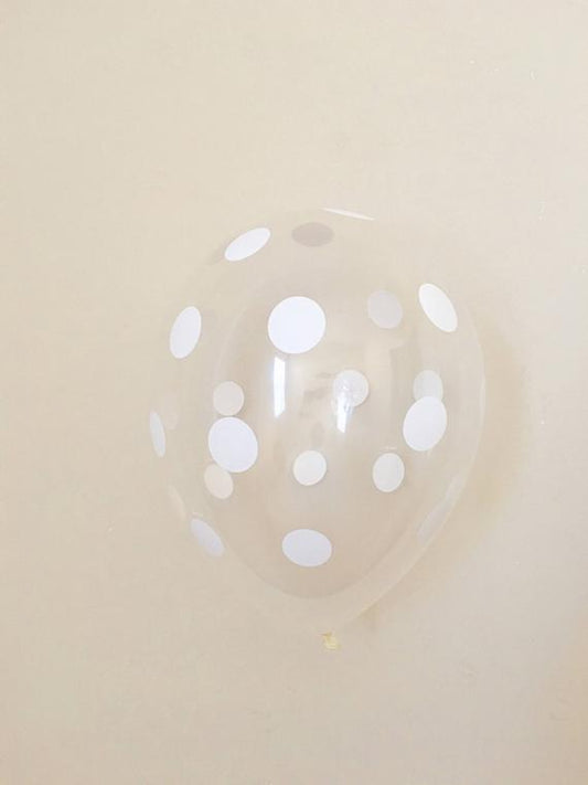 Clear White Polka Dot Latex
