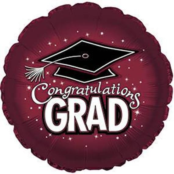 CONGRATS GRAD MARROON MYLAR