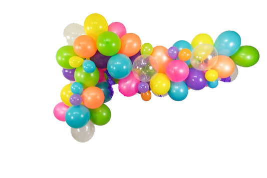 80's Theme Colorful Garland & Sun Mylar SPECIAL