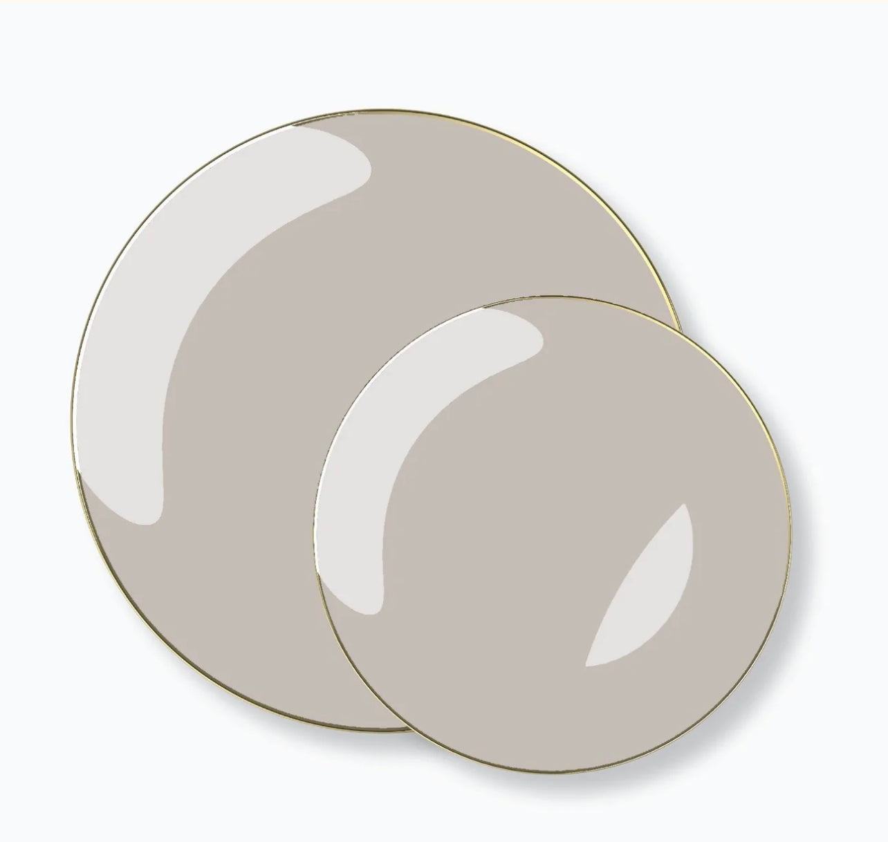 Round Linen • Gold Plastic Plates | 10 Pack