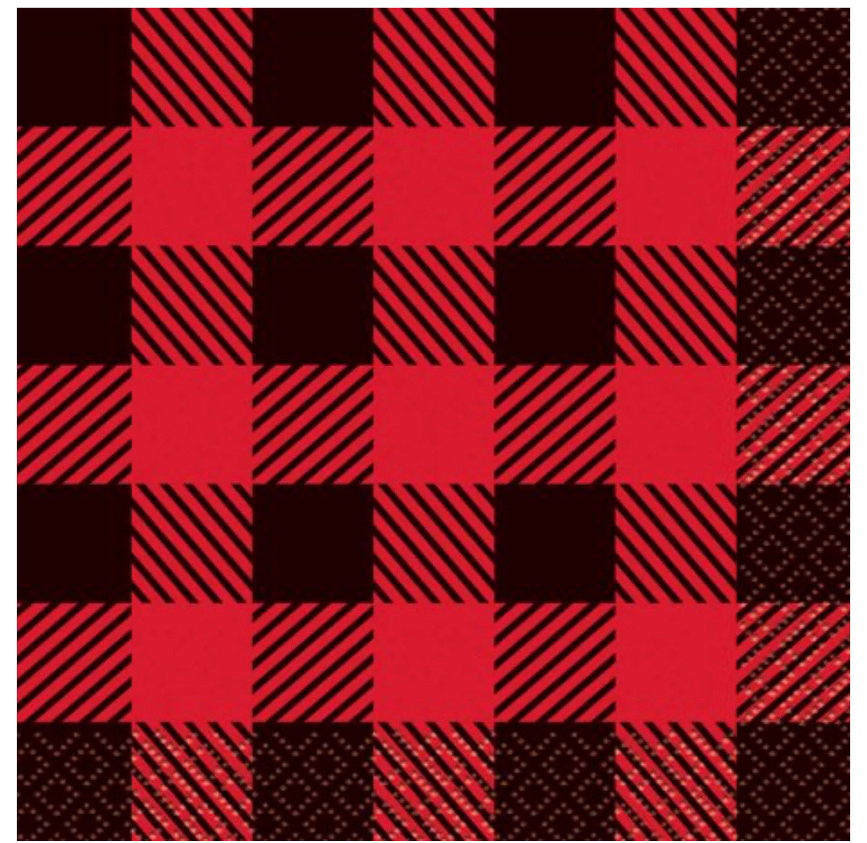more Buffalo Plaid Lumberjack Paper Beverage Napkins, 5in, 16ct