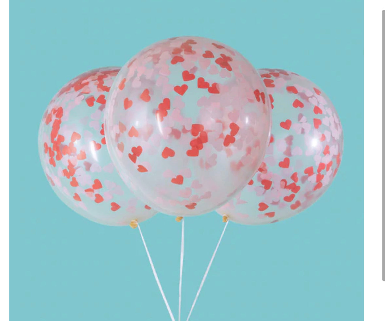Heart Valentines Day Confetti Balloons, 5ct