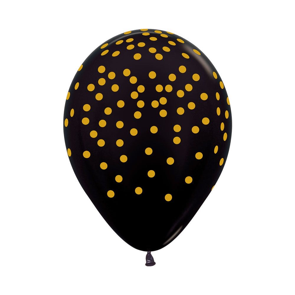 Black w/ Gold Confetti Printed