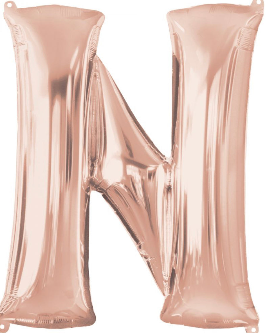 Letter N Rose Gold