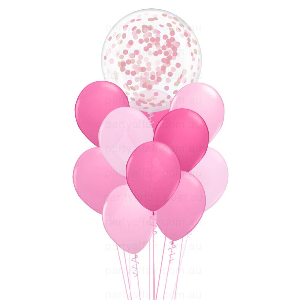 LOTS OF PINK CONFETTI MINI JUMBO BOUQUET, 13pc