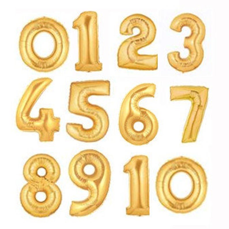 Gold 34'' Number Balloon