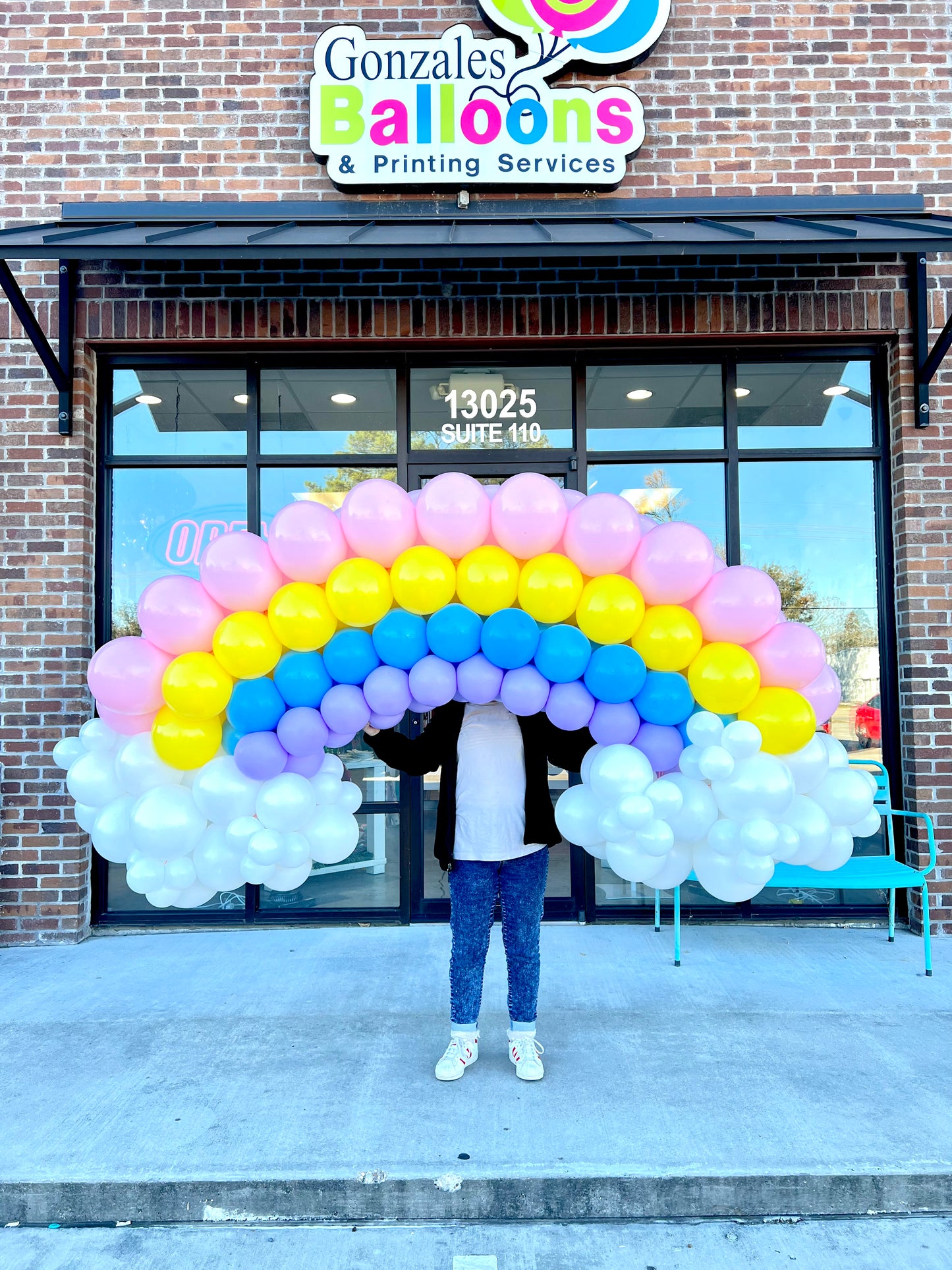 Rainbow Balloon Arch With Pot Gold Fringe