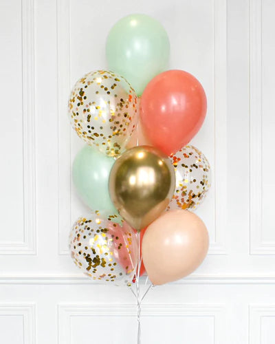 Coral Mint & Gold Simple Bouquet 10pc