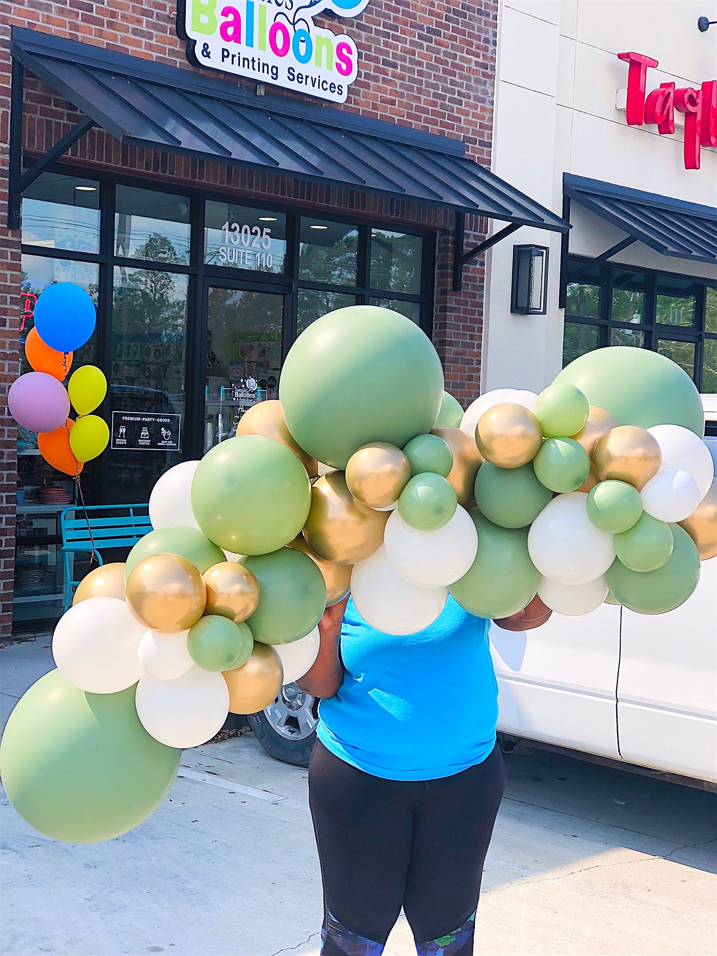 Sage Green & White Mix Garland To Go (No Install)