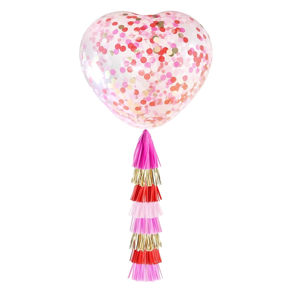 Giant Balloon with DIY Tassels - XO Heart