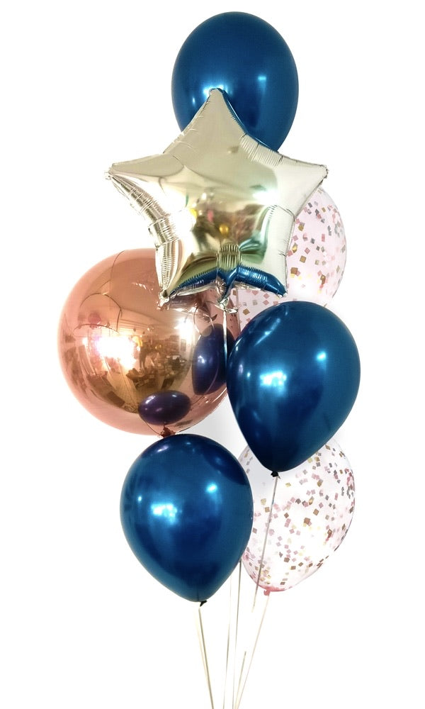 Luxe Navy & Rose Gold w/ Confetti