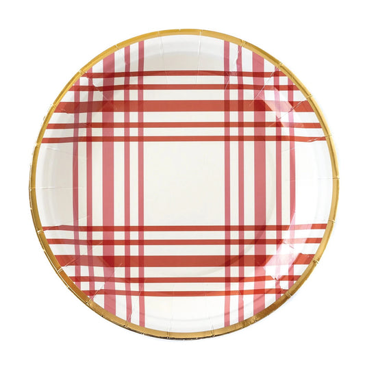 HARVEST PLAID LUNCH PLATES 8CT