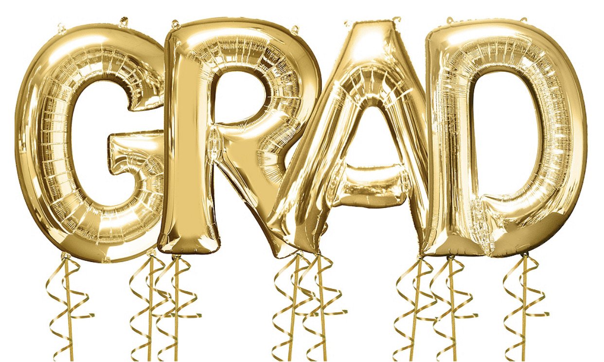 Giant 34” Grad Letter Balloon 4pc Bundle