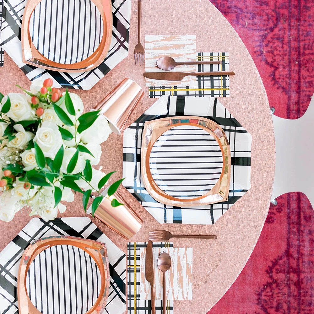 Black Stripe Dessert Plate Jolity