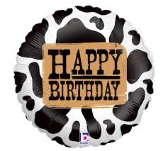 Cow Print Birthday Balloon 18''