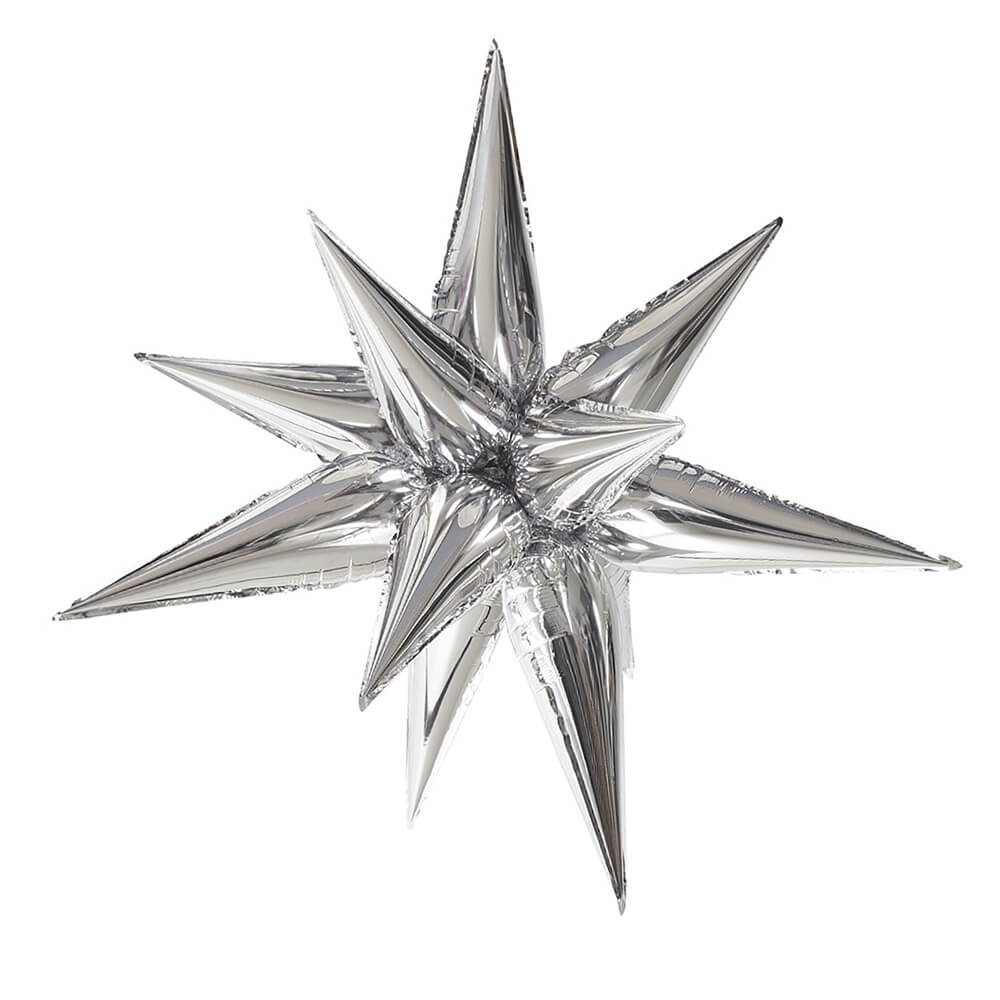 Air-Filled Starburst Balloons, 3D Star Foil