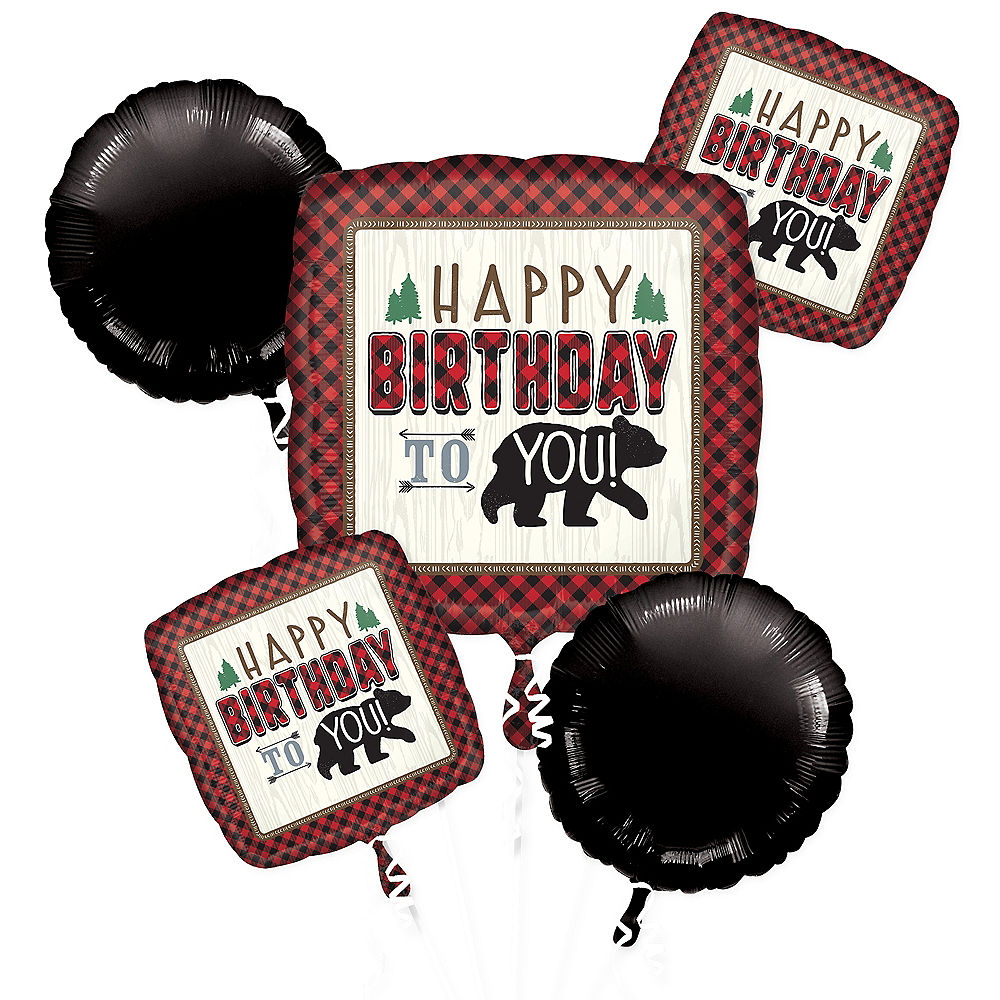 Lumberjack Happy Birthday Balloon Bouquet 5pc