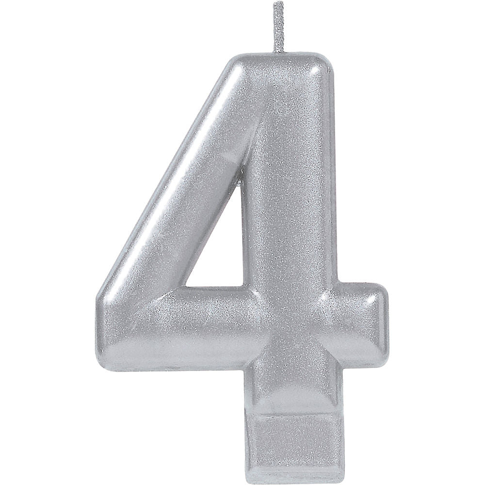 Silver Number Candles