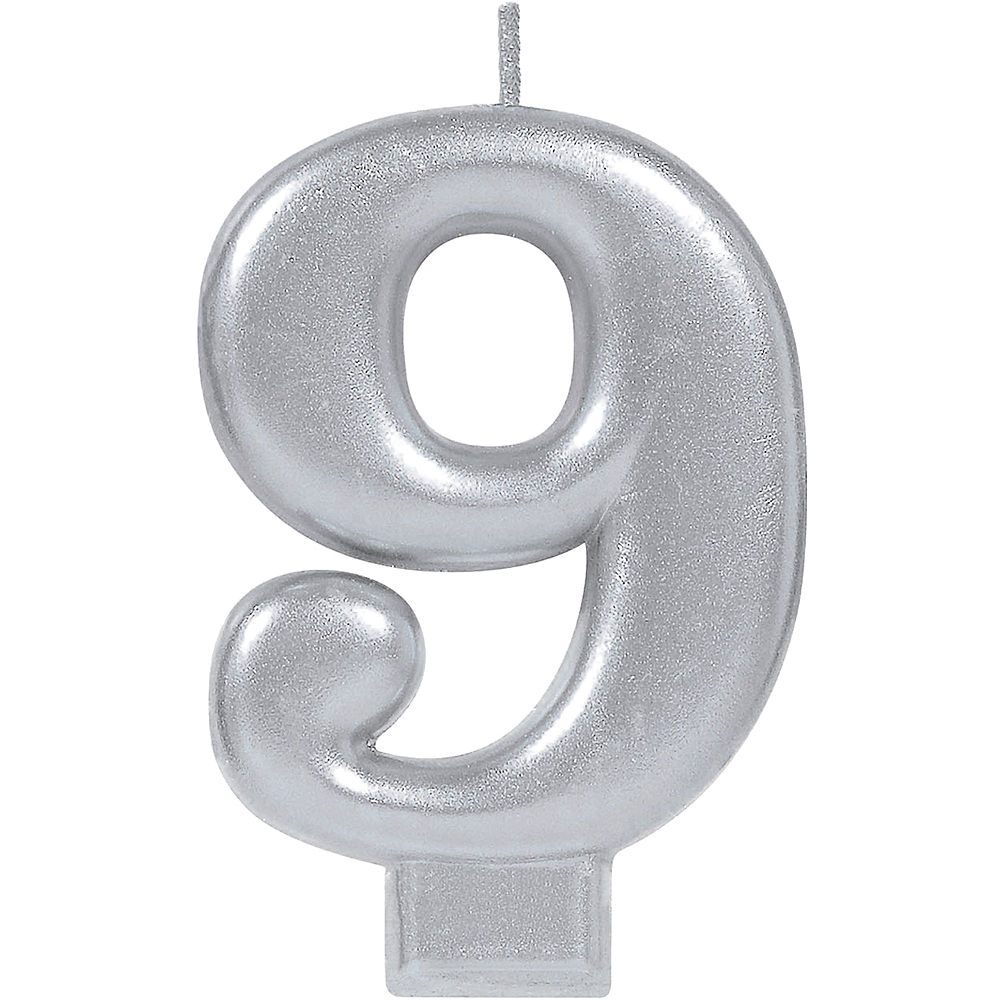 Silver Number Candles