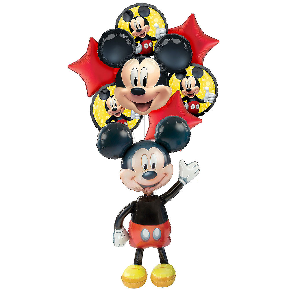 Mickey Mouse Deluxe Airwalker Balloon Bouquet, 8pc