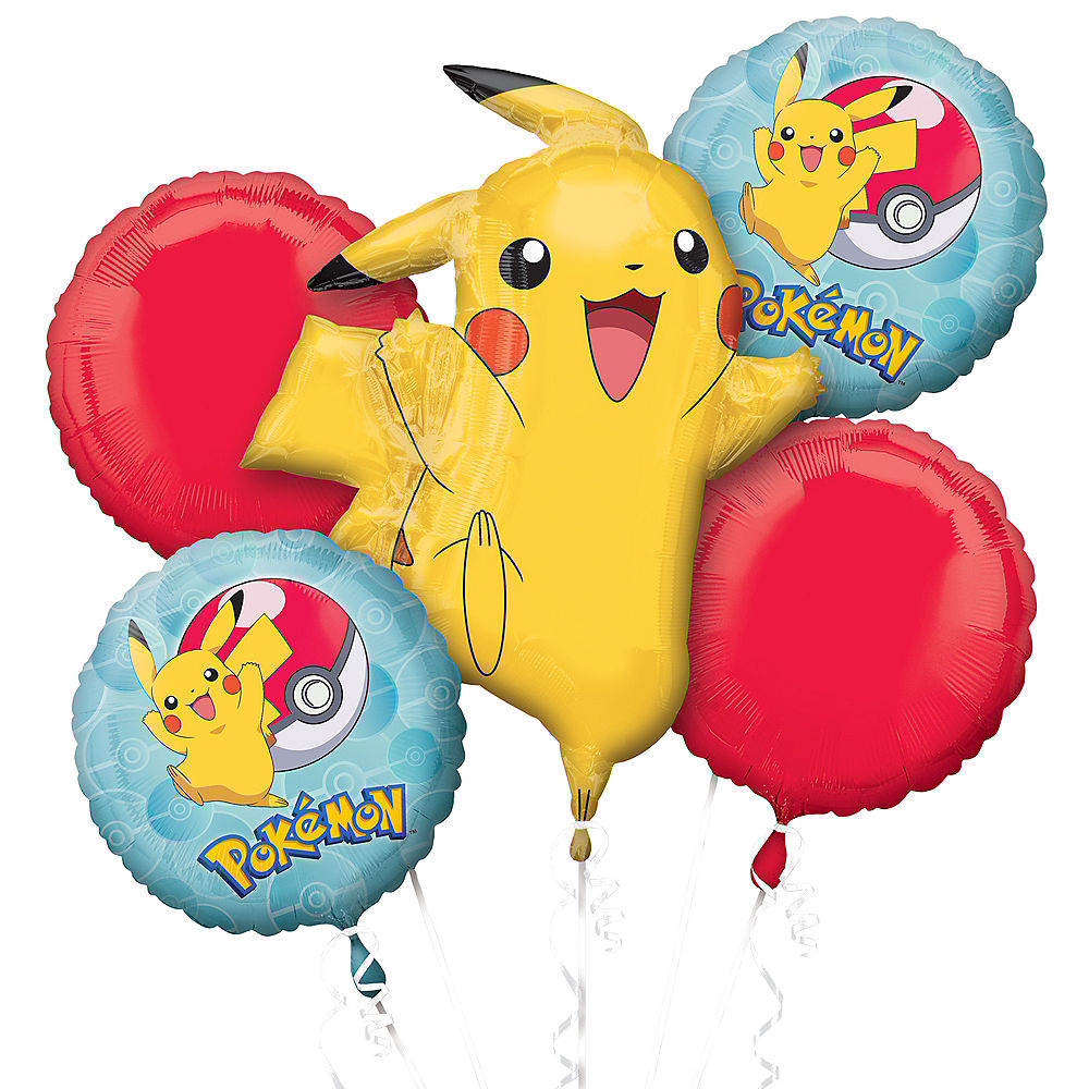 Pokeball & Pikachu Balloon Bouquet 5pc