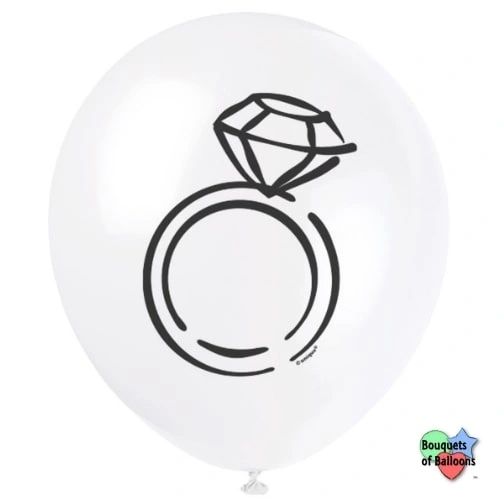 DIAMOND ENGAGEMENT RING – 11'' LATEX BALLOONS 8/BAG