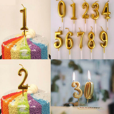 Gold Candle Cake Top Number