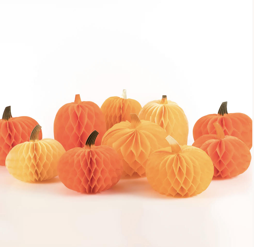 Honeycomb Pumpkins, 10 Count
