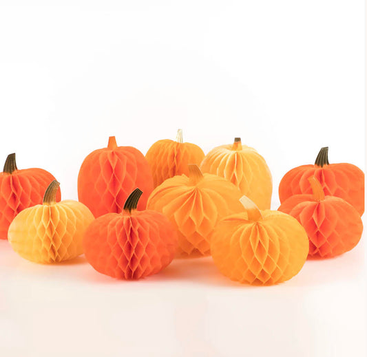 Honeycomb Pumpkins, 10 Count