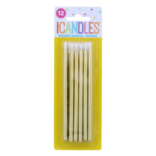 Metallic Gold Candles 12ct