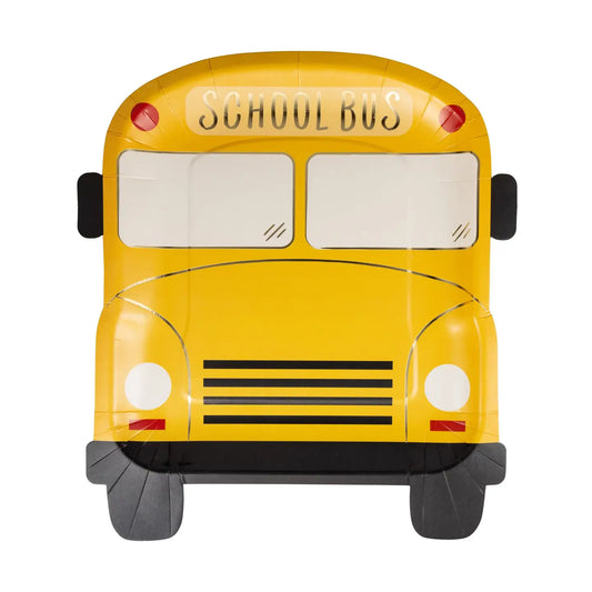 School Bus Shaped Paper Plate, 8 Count*