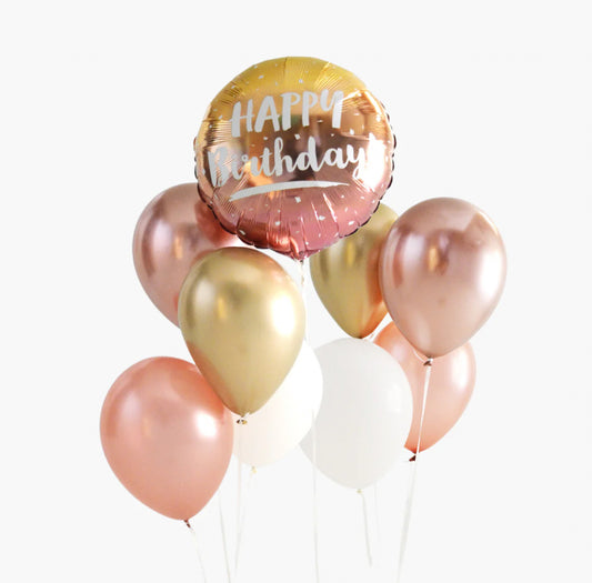 Birthday Rose Satin (9pc) Balloon Bouquet*