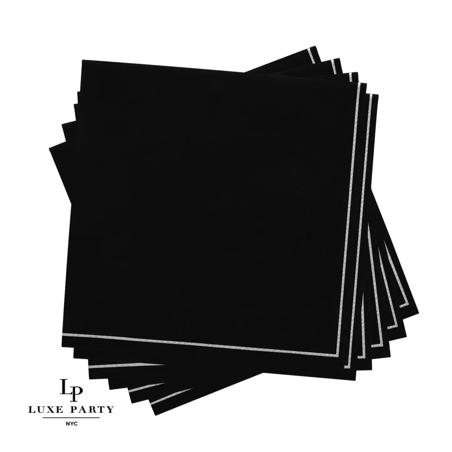 Black and Silver Cocktail Napkins