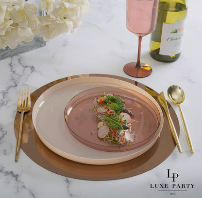 13" Bronze Round Light Weight Mirror Charger Plate | 1 Charger