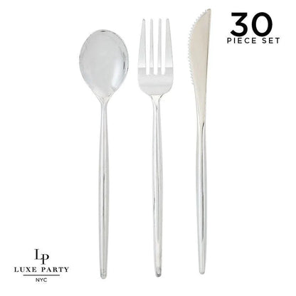 Luxe Metallic Silver Cutlery
