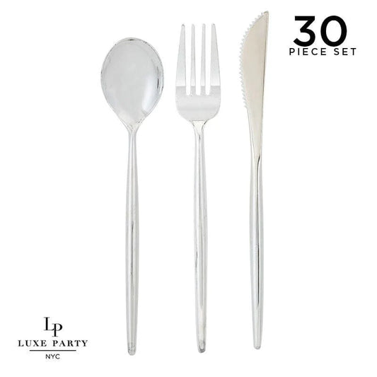 Luxe Metallic Silver Cutlery