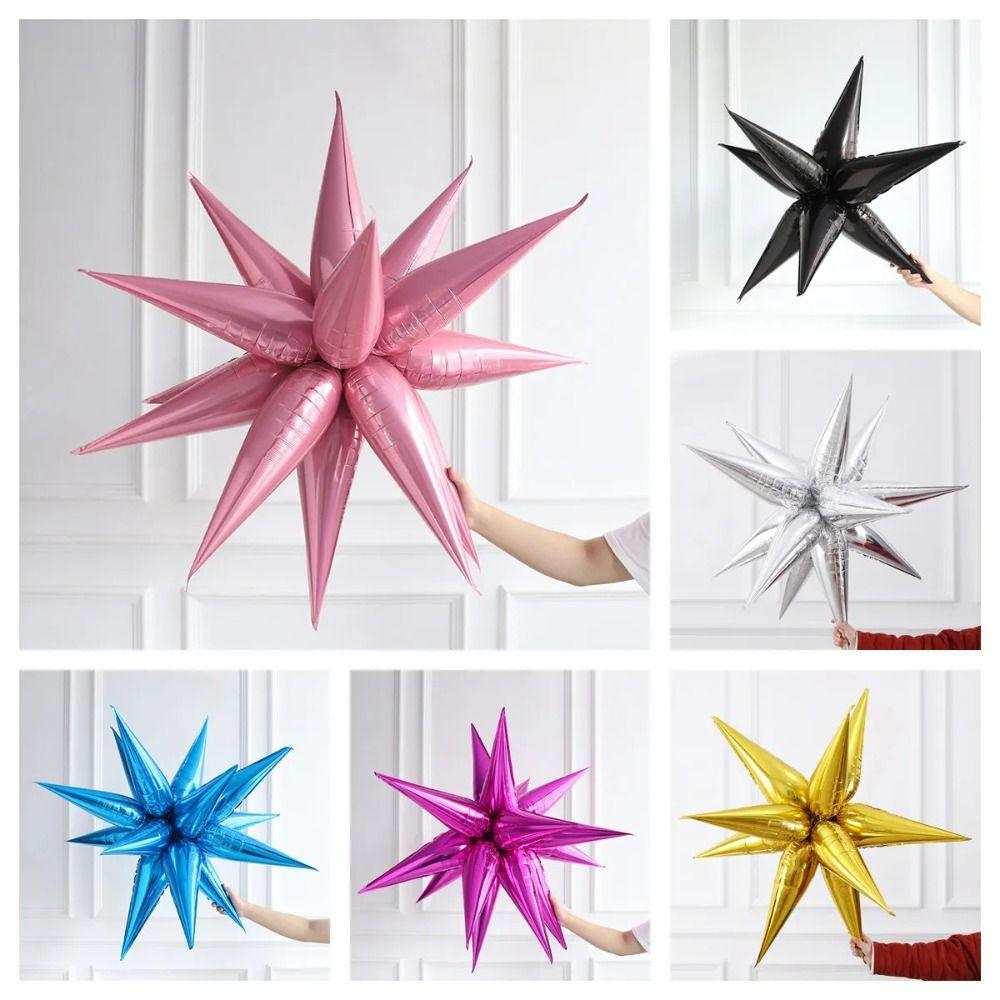 Air-Filled Starburst Balloons, 3D Star Foil