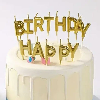 Gold Birthday Pick Candles - Assorted 13pc