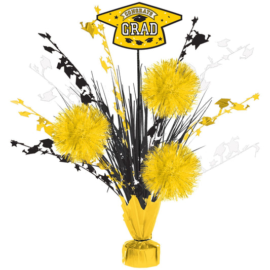 Grad Tinsel Burst Centerpiece -Gold/Yellow