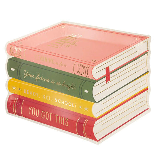 Stack of Books Paper Plates, 8 Count*