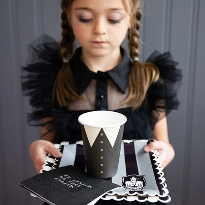 Party More Tonal Black Stripe Paper Plate