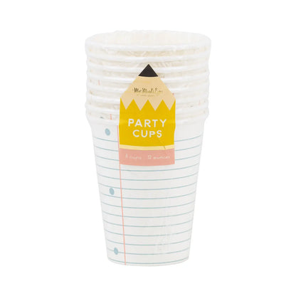 Back To School Paper Design Paper Cup, 8 Count*